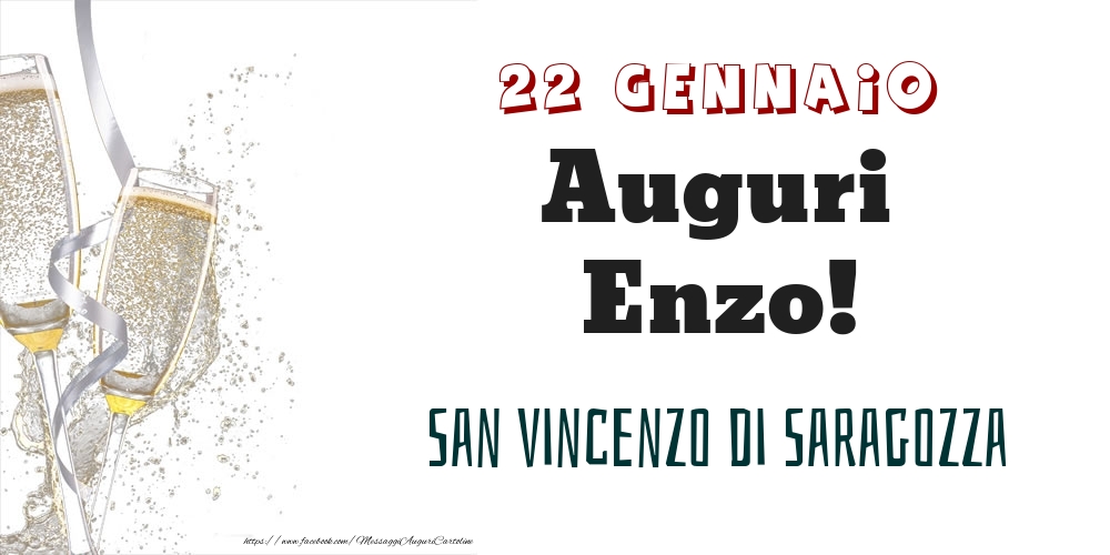 San Vincenzo di Saragozza Auguri Enzo! 22 Gennaio - Cartoline onomastico