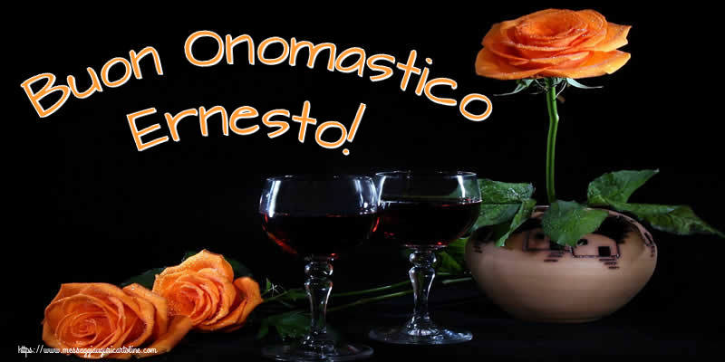 Buon Onomastico Ernesto! - Cartoline onomastico con champagne