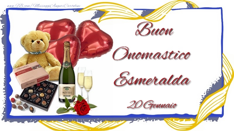  Buon Onomastico Esmeralda! 20 Gennaio - Cartoline onomastico
