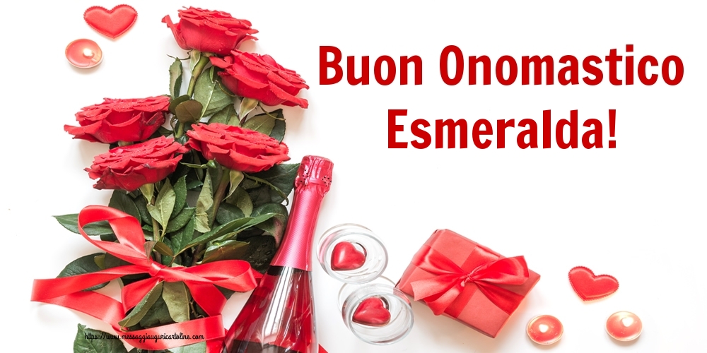 Buon Onomastico Esmeralda! - Cartoline onomastico con fiori