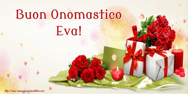 Buon Onomastico Eva! - Cartoline onomastico con fiori