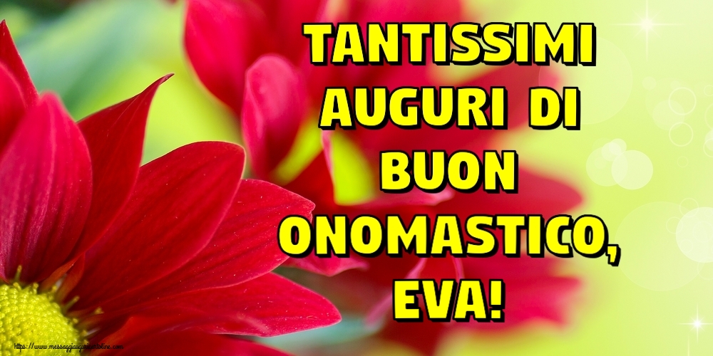 Tantissimi auguri di Buon Onomastico, Eva! - Cartoline onomastico