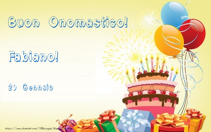 Buon Onomastico  Fabiano! 20 Gennaio - Cartoline onomastico