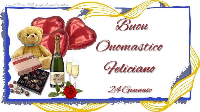 Buon Onomastico Feliciano! 24 Gennaio - Cartoline onomastico
