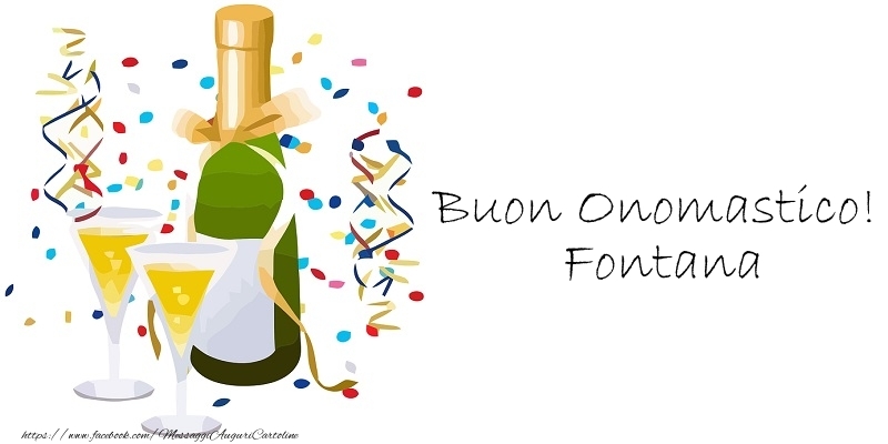 Buon Onomastico! Fontana - Cartoline onomastico con champagne