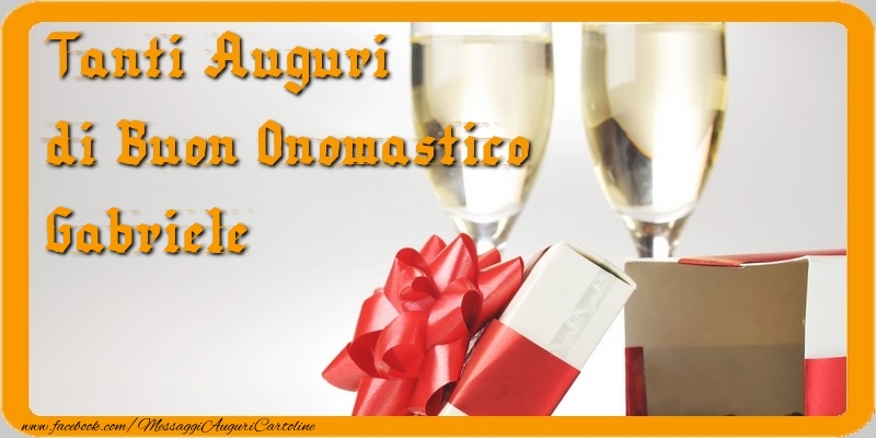 Tanti Auguri di Buon Onomastico Gabriele - Cartoline onomastico con regalo