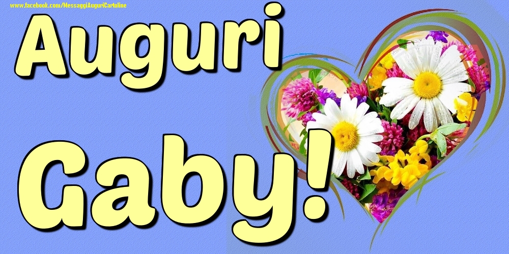 Auguri Gaby - Cartoline onomastico con il cuore