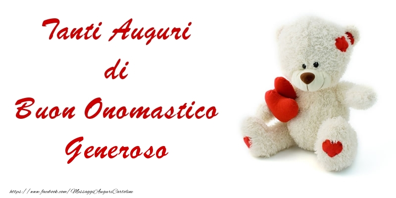 Tanti Auguri di Buon Onomastico Generoso - Cartoline onomastico con animali