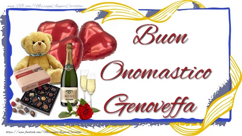 Buon Onomastico Genoveffa - Cartoline onomastico con animali