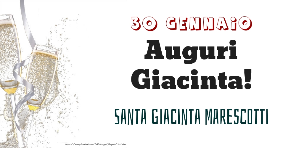 Santa Giacinta Marescotti Auguri Giacinta! 30 Gennaio - Cartoline onomastico