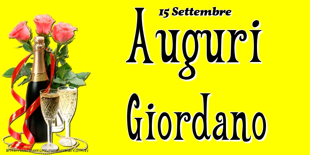 15 Settembre - Auguri Giordano! - Cartoline onomastico