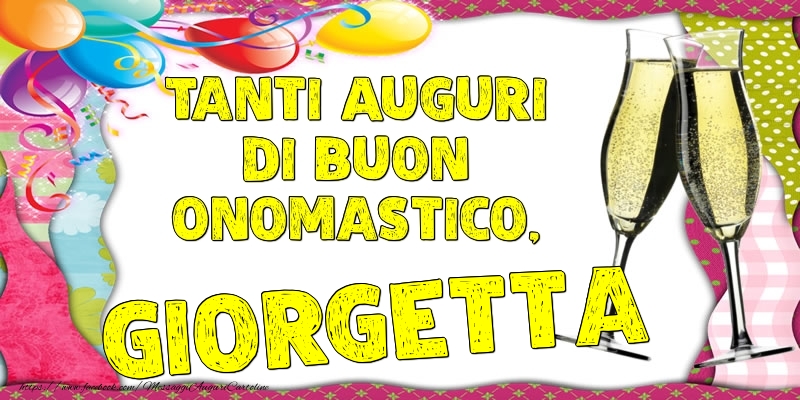 Tanti Auguri di Buon Onomastico, Giorgetta - Cartoline onomastico con palloncini