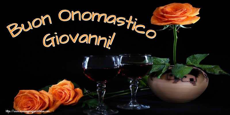 Buon Onomastico Giovanni! - Cartoline onomastico con champagne