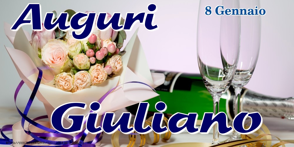 8 Gennaio - Auguri Giuliano! - Cartoline onomastico