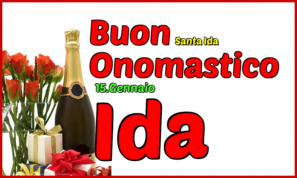 15.Gennaio - Buon Onomastico Ida! - Cartoline onomastico