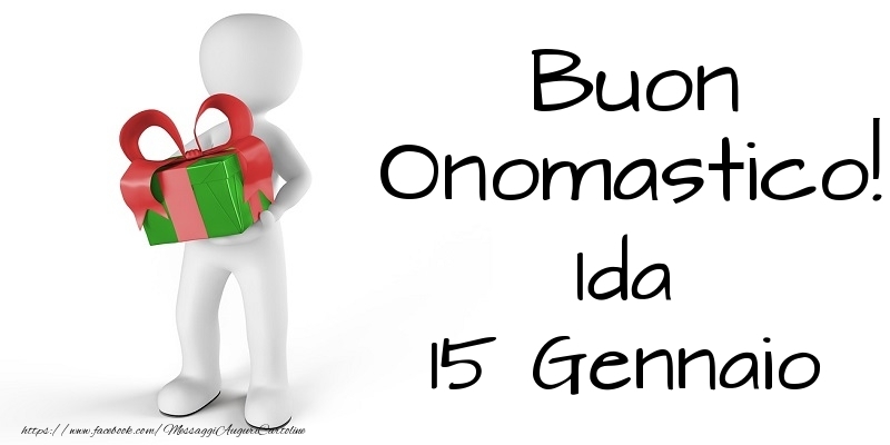 Buon Onomastico  Ida! 15 Gennaio - Cartoline onomastico