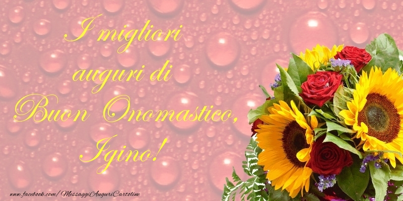 I migliori auguri di Buon Onomastico, Igino - Cartoline onomastico con fiori