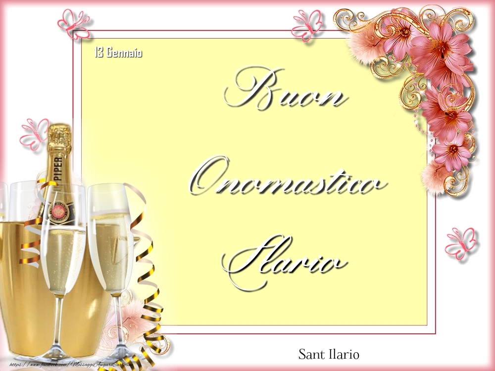 Sant Ilario Buon Onomastico, Ilario! 13 Gennaio - Cartoline onomastico