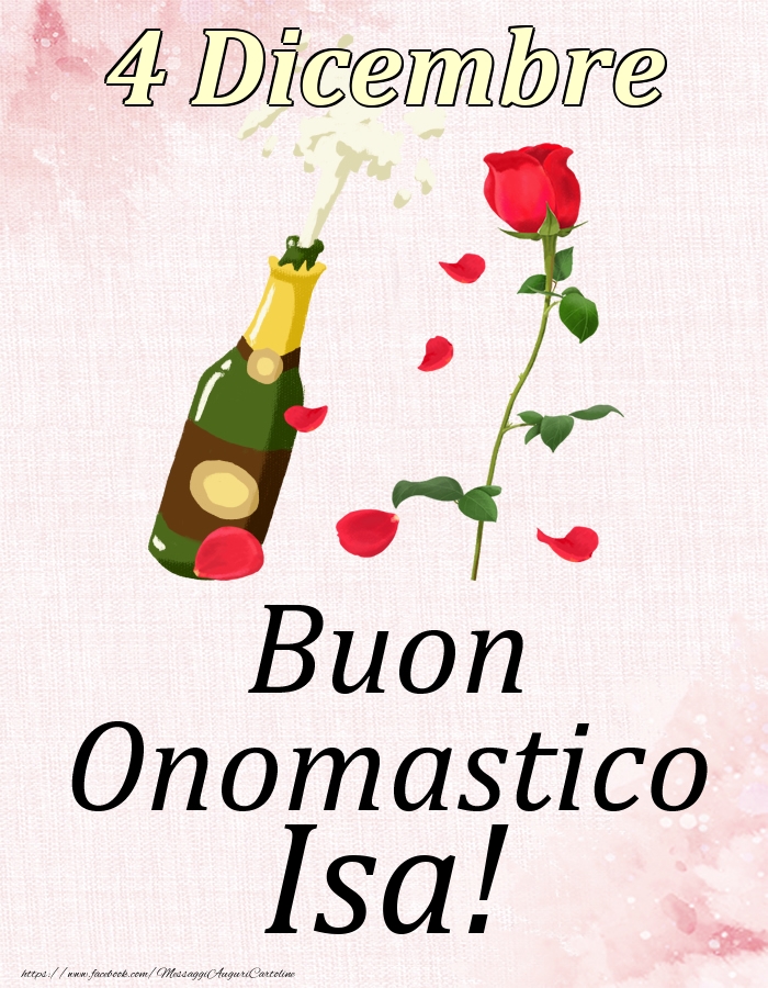 Buon Onomastico Isa! - 4 Dicembre - Cartoline onomastico