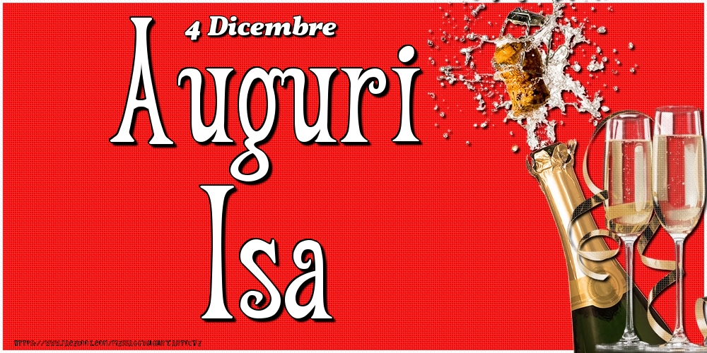 4 Dicembre - Auguri Isa! - Cartoline onomastico