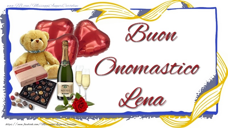 Buon Onomastico Lena - Cartoline onomastico con animali