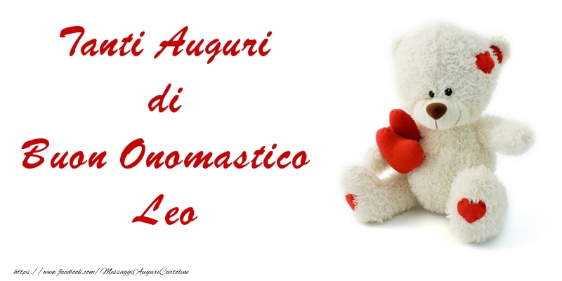 Tanti Auguri di Buon Onomastico Leo - Cartoline onomastico con animali