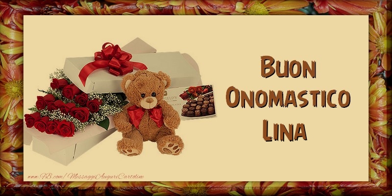 Buon Onomastico Lina - Cartoline onomastico con animali