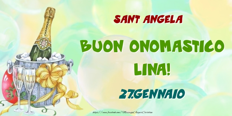  Sant Angela Buon Onomastico, Lina! 27.Gennaio - Cartoline onomastico