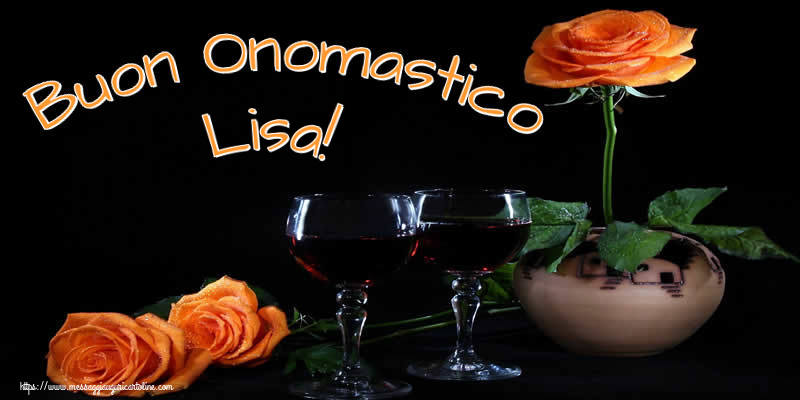 Buon Onomastico Lisa! - Cartoline onomastico con champagne