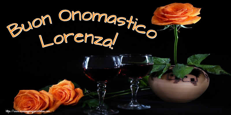 Buon Onomastico Lorenza! - Cartoline onomastico con champagne