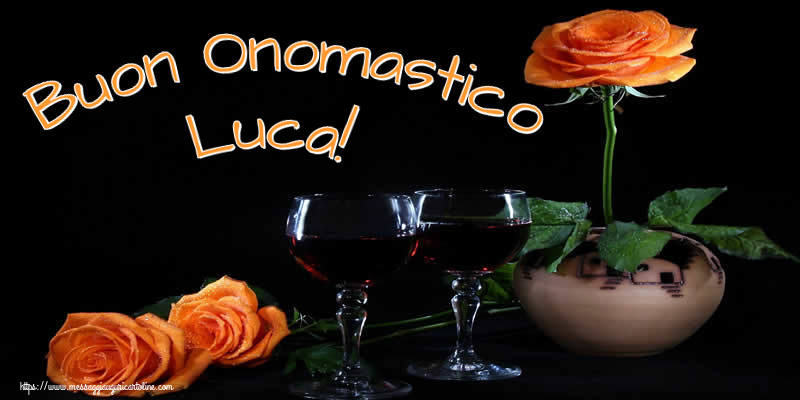 Buon Onomastico Luca! - Cartoline onomastico con champagne