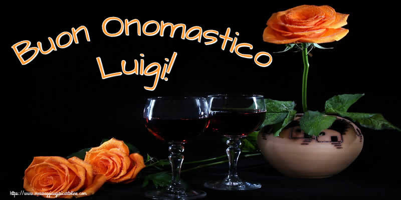 Buon Onomastico Luigi! - Cartoline onomastico con champagne