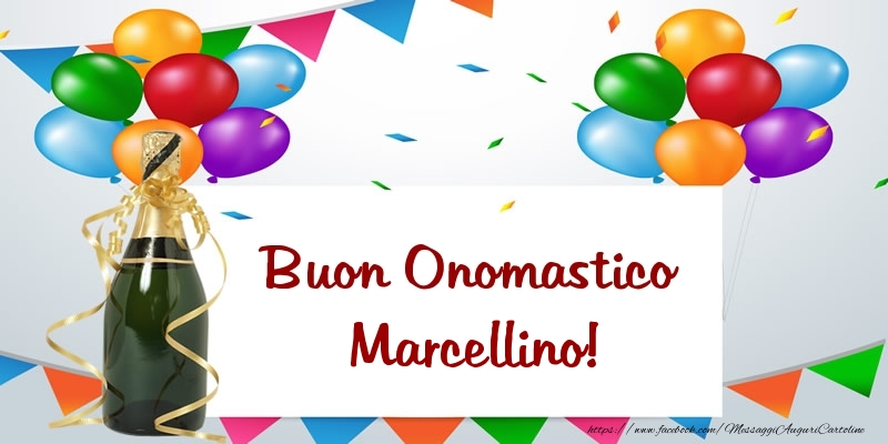 Buon Onomastico Marcellino! - Cartoline onomastico con palloncini