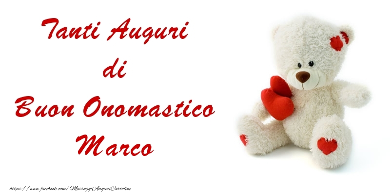 Tanti Auguri di Buon Onomastico Marco - Cartoline onomastico con animali