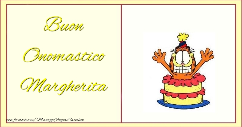 Buon Onomastico Margherita - Cartoline onomastico con torta