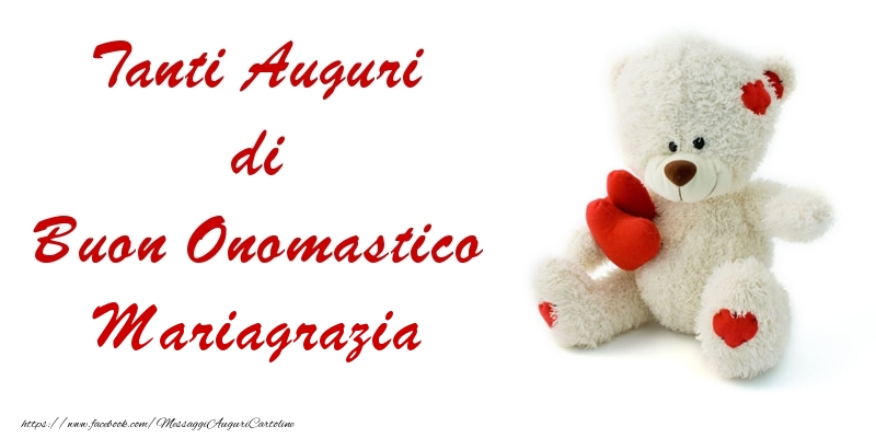 Tanti Auguri di Buon Onomastico Mariagrazia - Cartoline onomastico con animali