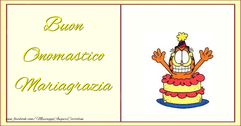 Buon Onomastico Mariagrazia - Cartoline onomastico con torta