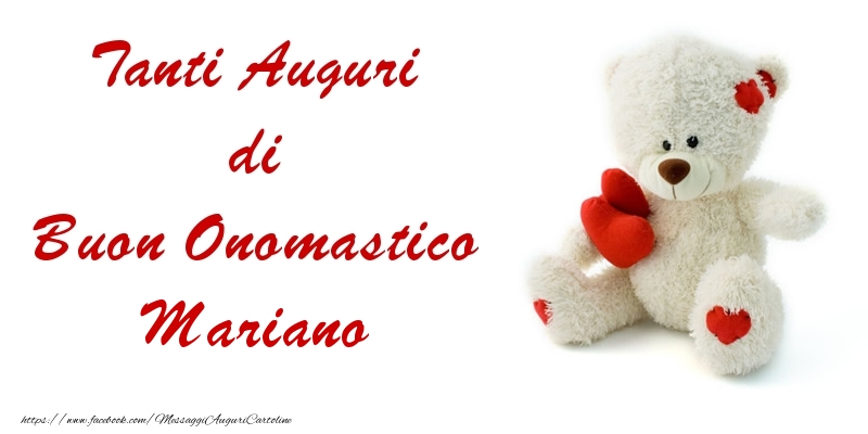 Tanti Auguri di Buon Onomastico Mariano - Cartoline onomastico con animali