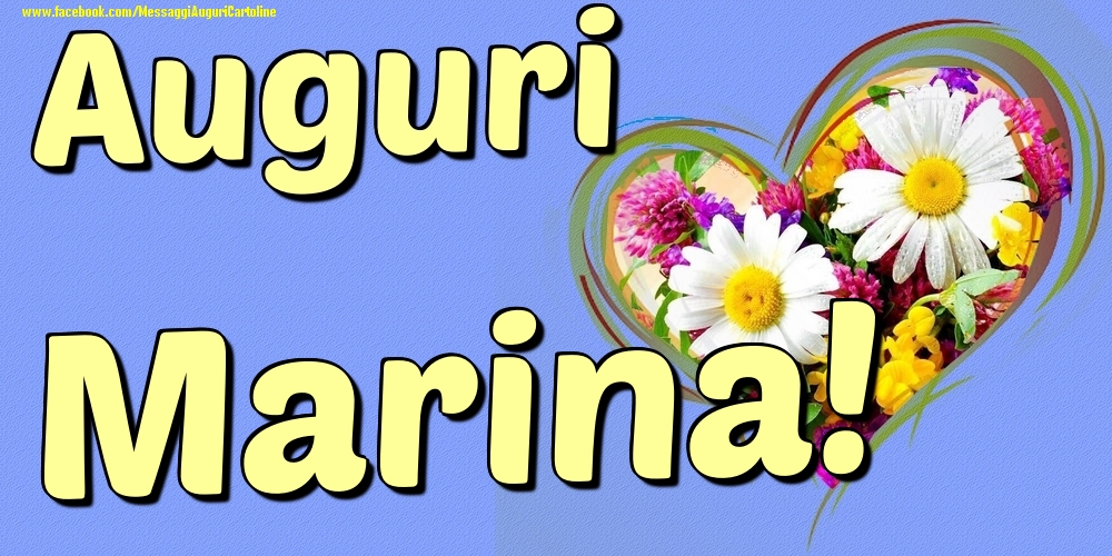 Auguri Marina - Cartoline onomastico con il cuore