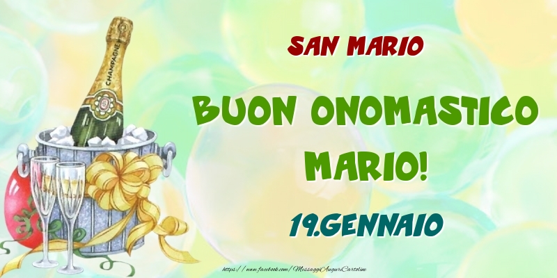 San Mario Buon Onomastico, Mario! 19.Gennaio - Cartoline onomastico