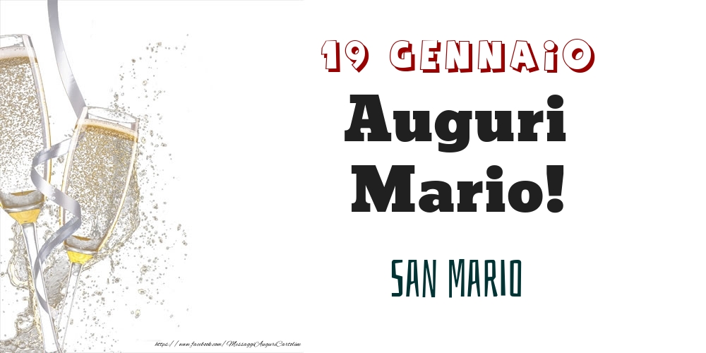 San Mario Auguri Mario! 19 Gennaio - Cartoline onomastico