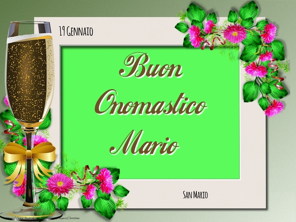 San Mario Buon Onomastico, Mario! 19 Gennaio - Cartoline onomastico