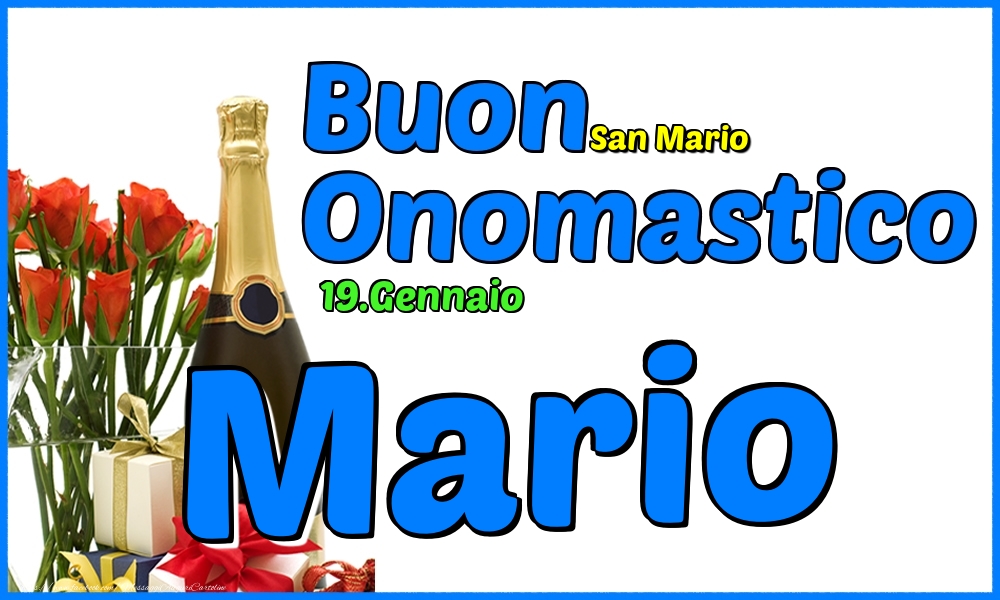 19.Gennaio - Buon Onomastico Mario! - Cartoline onomastico