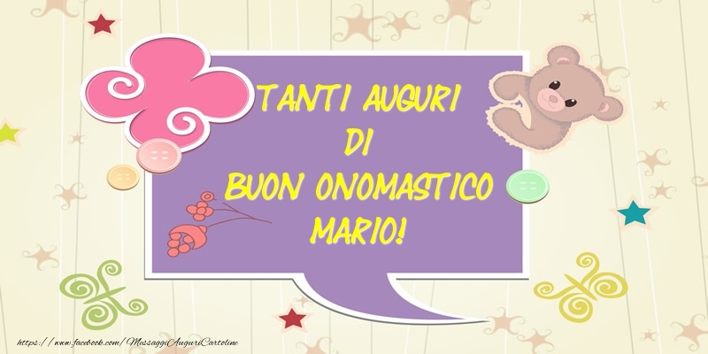 Tanti Auguri di Buon Onomastico Mario! - Cartoline onomastico con animali