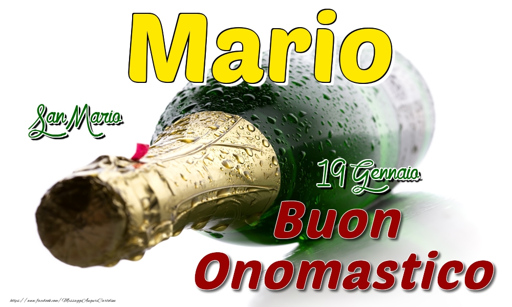 19 Gennaio San Mario -  Buon onomastico Mario - Cartoline onomastico