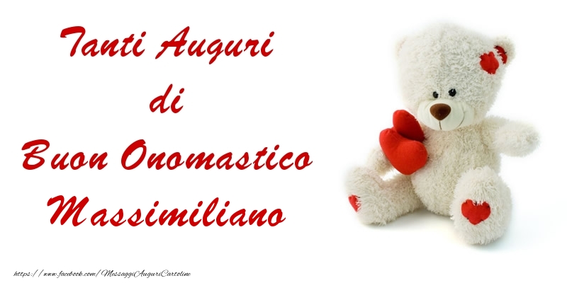 Tanti Auguri di Buon Onomastico Massimiliano - Cartoline onomastico con animali