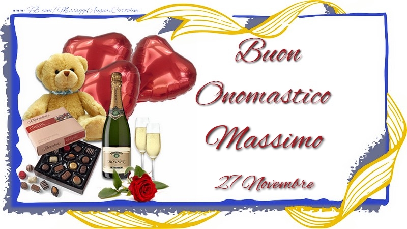 Buon Onomastico Massimo! 27 Novembre - Cartoline onomastico