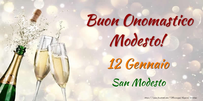 Buon Onomastico Modesto! 12 Gennaio San Modesto - Cartoline onomastico