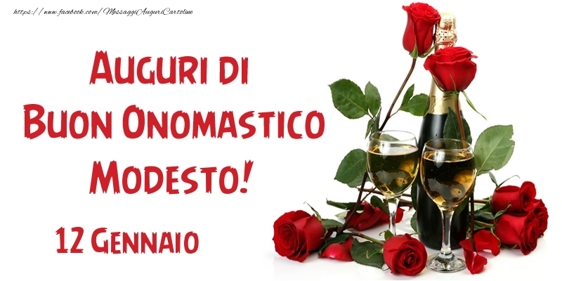 12 Gennaio Auguri di Buon Onomastico Modesto! - Cartoline onomastico