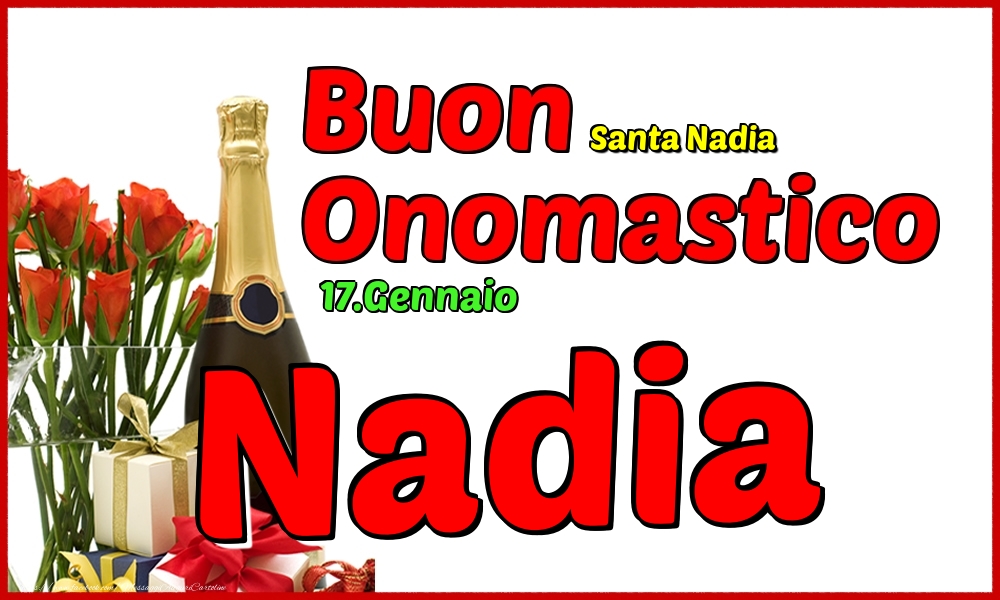 17.Gennaio - Buon Onomastico Nadia! - Cartoline onomastico